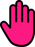 Free STI testing | Icon of a pink hand