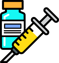 Syringe needle and bottle icon